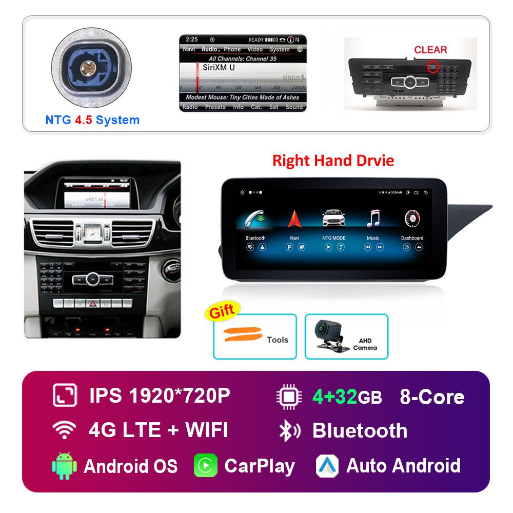 10.25 Inch Right Hand Drvie for Mercedes Benz E Class W212 2009 - 2015 NTG 4.0 4.5 System Android Car Radio Multimedia Player