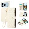 For iPhone 17 Pro Max Case Multi Card Slots Zipper Rhombus Leather Phone Cover with Wrist Strap