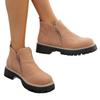 Damen Stiefeletten mit runder Zehenpartie in Überweite, Martin Boots mit Blockabsatz und Reißverschluss an der Seite, Herbst Winter Kurzstiefel für Damen