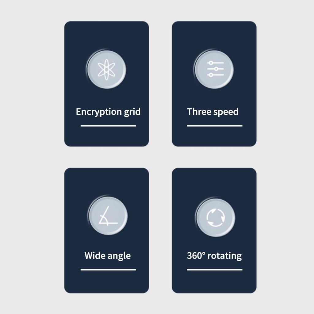 Bærbar mini bilvifte Kraftig stillegående vifte 3 hastigheter Innstillinger 360 grader rotasjon Bilbordsvifte for bil,