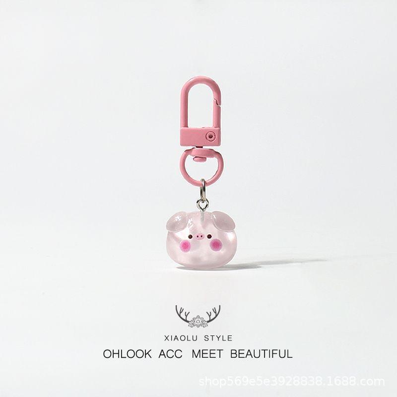 

Cute Keychain, Pig Decorative Pendant, Daily Accessory Small Bag Hanging Decorative Item one size білий