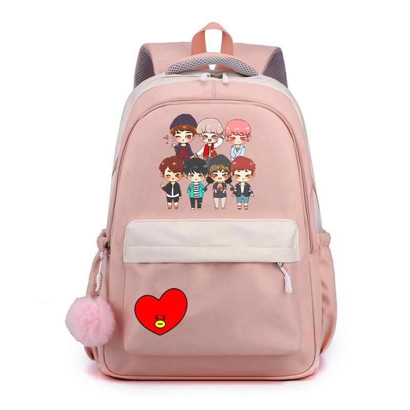Large Capacity Cartoon Pattern School Backpack for Teens Leisure Fashion Travel Bag