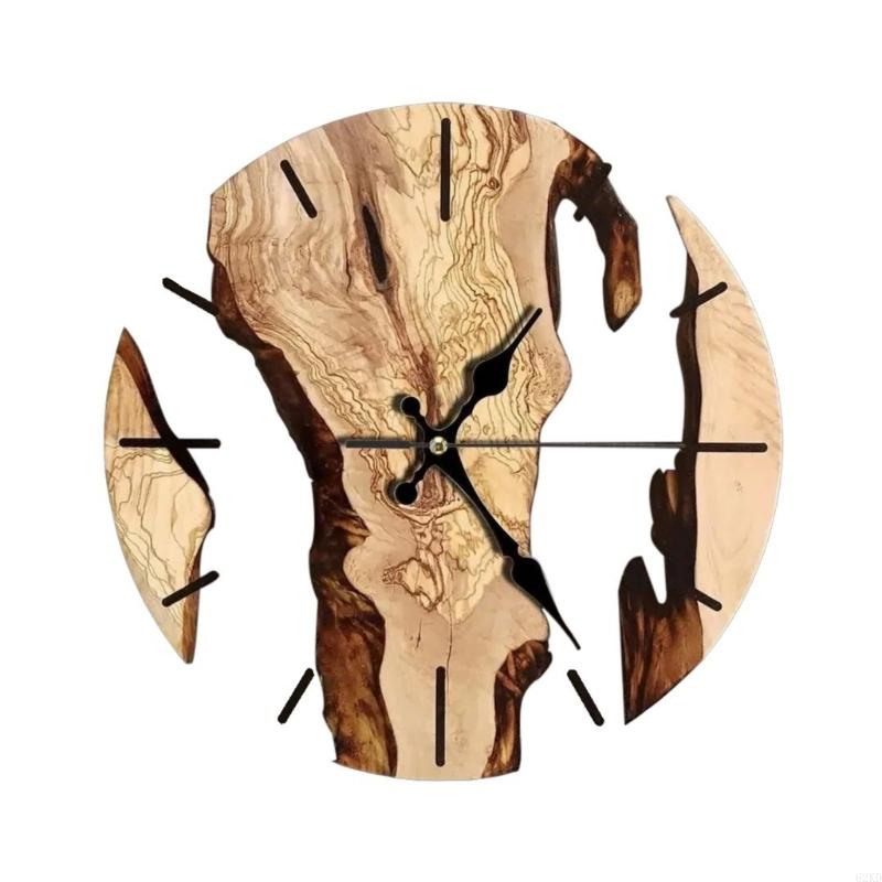 62KD Vintage 30cm Grains Wall Clock with Transparent Tempered Glass Country House Clock for Bedroom Living Room Decors