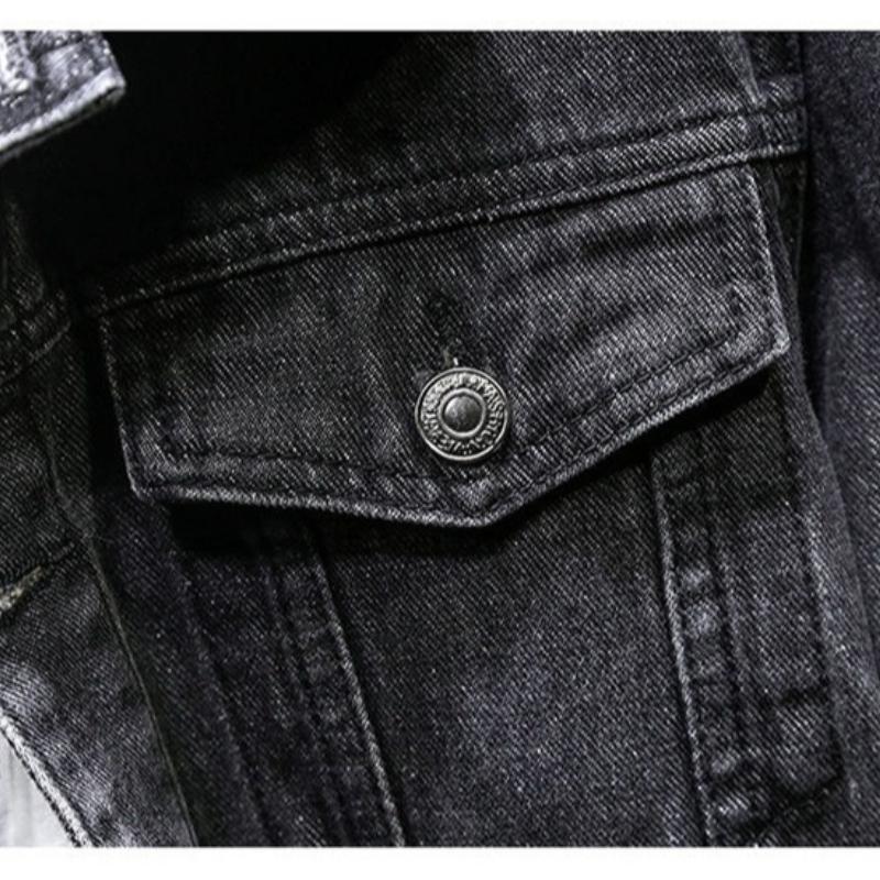 Giacca di Jeans Versatile da Uomo per Primavera e Autunno, Vestibilità Larga Taglie Forti Giacca Cargo Jeans Casual Streetwear Giacca di Jeans Abbigliamento da Esterno Quotidiano da Uomo
