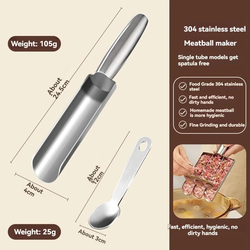 Meatball Maker Set Easy-release Non-stick Manual Meatball Spoon For Effortless Fish Balls-ideal Kitchen Tool Shrimp Sliding Mold