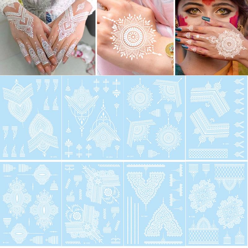Lace Tattoo Sticker Waterproof White Temporary Tattoo Sticker Party Wedding Tattoo