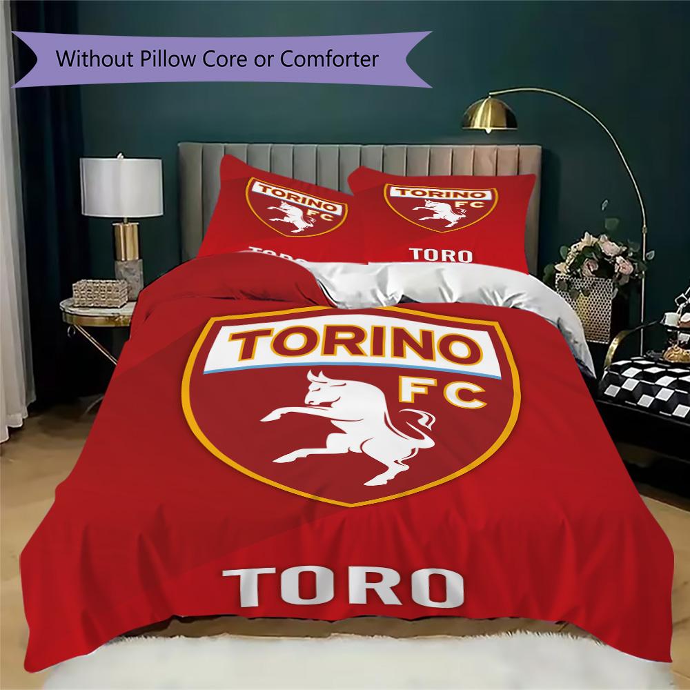 Torino Fc Pattern Bedding,Quilt Set Quilt Cover Pillowcase Home Birthday Gift (1*duvet cover+2*pillowcase,without core)DSJT261018094