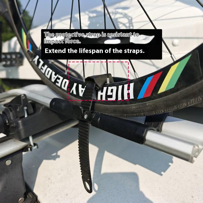 2Pcs For Thule 599 598 591 568 564 561 532 933 926 Roof Rack Bike Wheel Adapter Straps With Cushion For Secure Cycling Transport