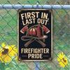 Firefighter Pride Vintage Tin Sign 8x12 Inch Wall Art for Garage Bar Home Decor