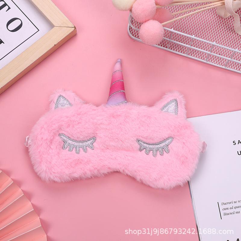 

Трансграничная плюшевая маска для глаз мультяшная маска для глаз с единорогом для затемнения радужная пушистая маска для глаз может быть