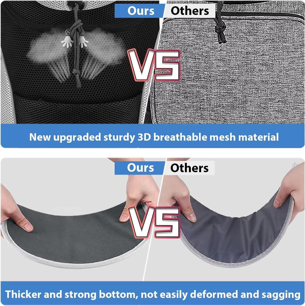 Dog Carrier Backpack Hands-Free Pet Shoulder Bag for Bike Riding Outdoor Hiking Secure Comfortable Travel Camping Bag