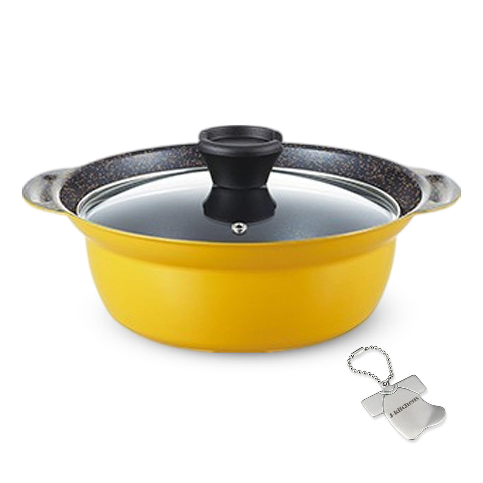 

Gas Stove and Induction Marble Design with Fluoroplastic Includes Original J-kitchens 2-Person Pot, 20cm, Compatible, Coating, Kankiri-kun T-Shirt