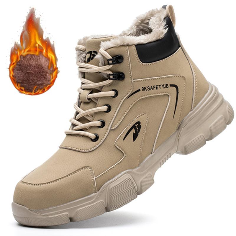 

New Waterproof Rotating Button Safety Boots Men Work Sneakers Indestructible Puncture-Proof Protective Steel Toe Shoes 39