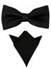 Bow Ties For Men Pre-tied Butterfly Knot Bowtie Hanky Set Solid Color Bow Tie Handkerchief For Adult Male Wedding Gift