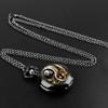 Retro Golden And Silvery Double Dragon Quartz Pocket Watch