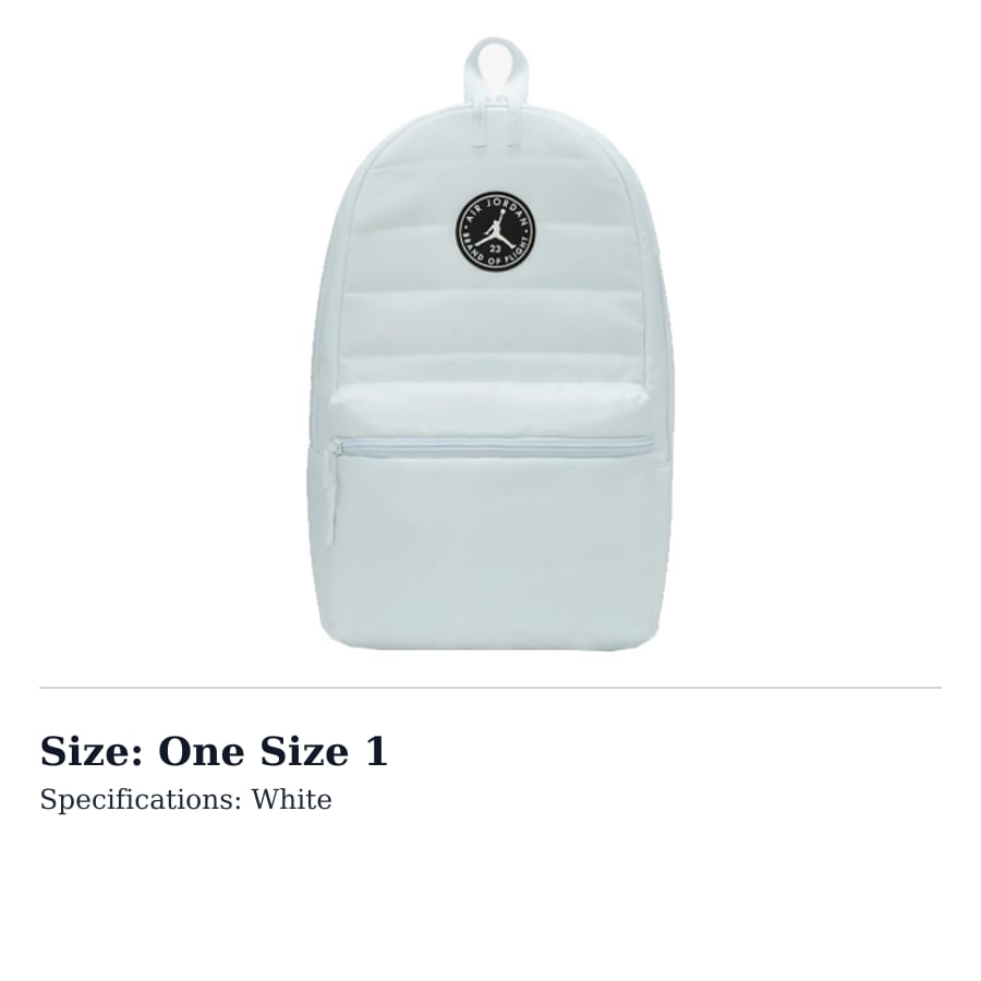 Jordan Leather Backpack Mini Unisex White DQ8281-100