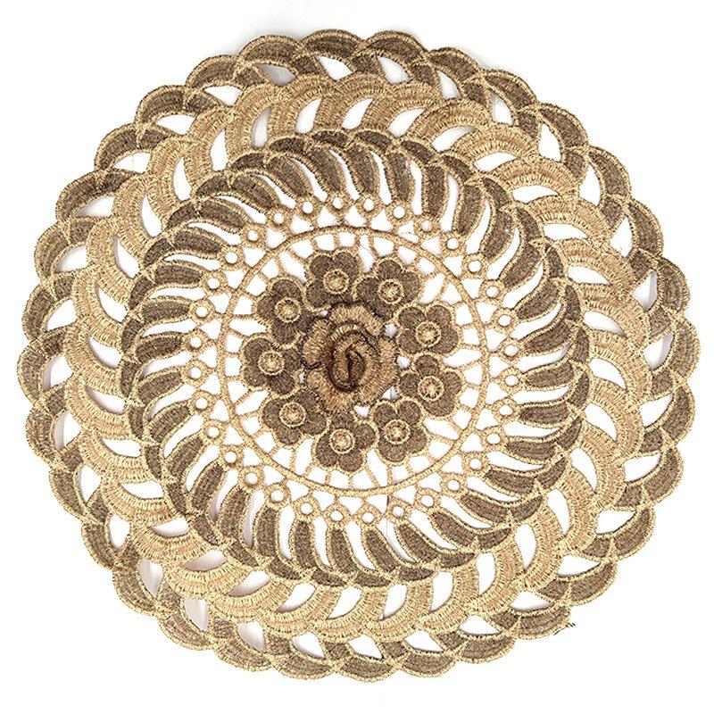 Lace Embroidery Cloth Water Soluble Flower Table Cloth Tablecloth European Fabric Coffee Table Cloth Throw Pillow Embroidery Round Cushion