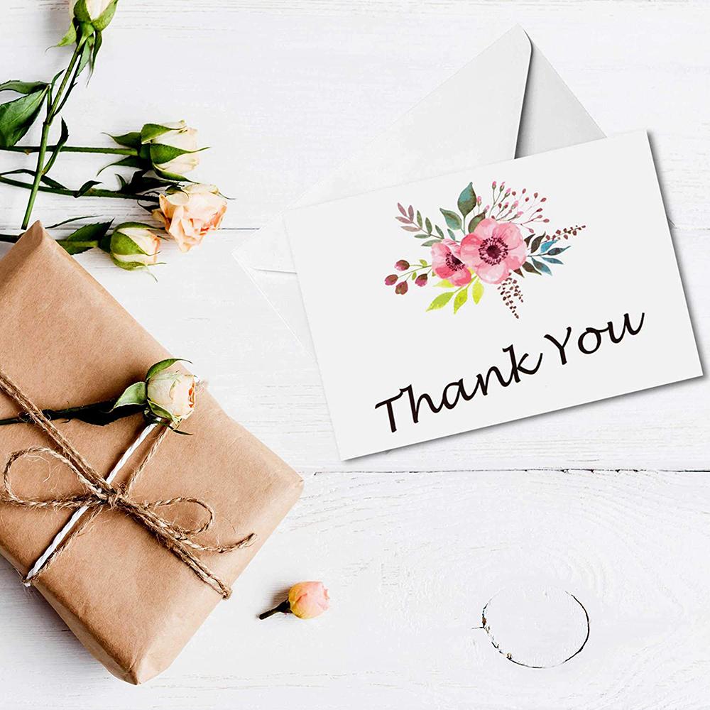 30pcs Flower Color Thank You For Your Order Card For Small Shop Mailer Bags Gift Decoration Card For Small Business