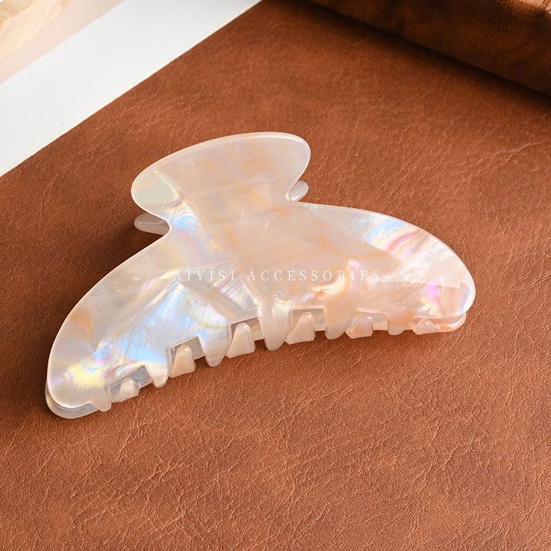 

Iridescent Wave PVC Claw Clip for Women - Large Hair Volume Accessory