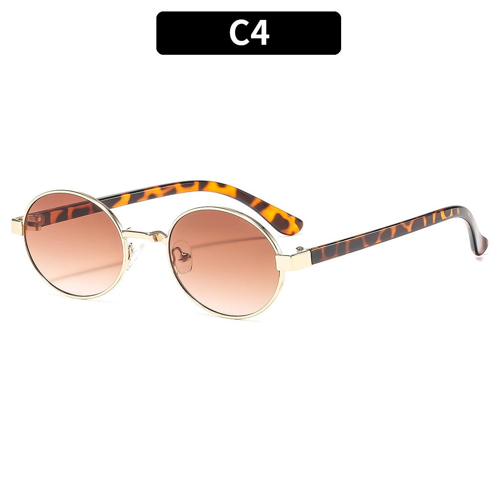 New Fashion Oval Sunglasses Women And Men Luxury Brand Trendy Metal Frame Sun Glasses Uv400 Classic Black Shades