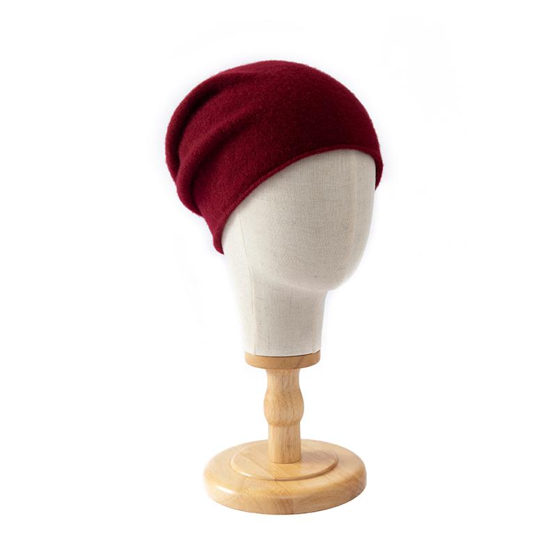 Women's Cashmere Hat Qinghe Cashmere 30% Cashmere 70% Wool Women's Autumn and Winter Cashmere Headscarf Soft and Warm