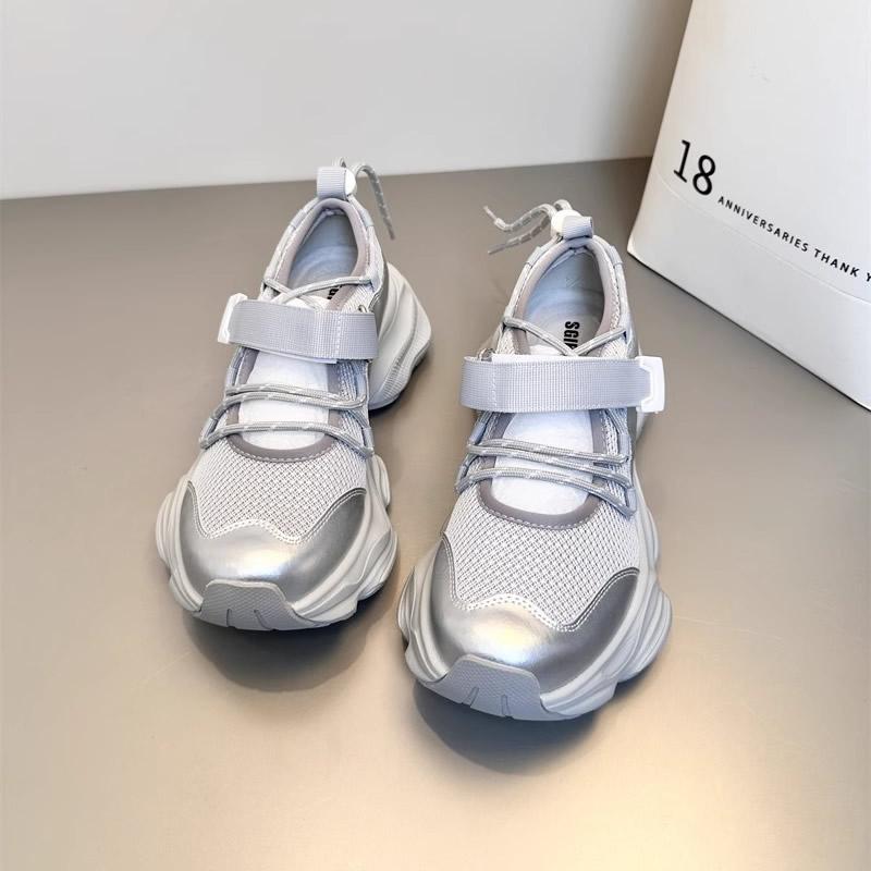 

Women s Breathable Mesh Hollow out Thick Bottom Casual Sports Shoes Summer Thin Mary Jane Shoes Magic Tape Leisure Sports Shoes 40 чорний