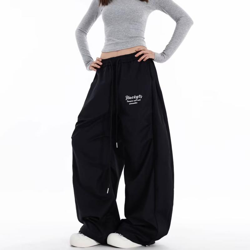 

Street Pleated Scimitar Pants for Men and Women s Spring New Design Sense Loose Wide Legs Mopping the Floor S чёрный