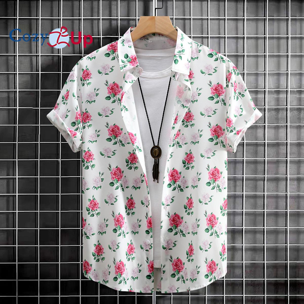 Уютные мужские повседневные рубашки с цветочным принтом — фото 8