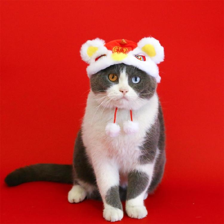 Chinese Festival Dog Costume Hat Halloween Party Dress Up Hat Cosplay Lion Cap