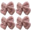 Nuova Pinza per Capelli con Fiocco in Peluche Carino Invernale, Pinzette a Fiocco Semplici Colorate Solide Coreane, Grande Fermaglio per Capelli per Bambine