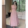 Solid color dress children's summer new French temperament high-end sleeveless vest waist thin dress