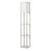 Floor Lamp with Shelves, Standing Light, Wood, 26 x 26 x 160 cm, for Living Room/Bedroom (Without Bulb)