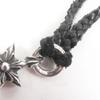 Great CHROME HEARTS Necklace Tiny Leather Blade Scroll Boro Chip Star Used