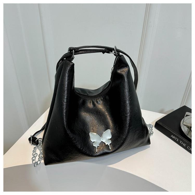 Стильная городская минималистичная сумка-тоут из ПУ с модным дизайном в стиле поп-арт с бабочкой и бантом чёрный