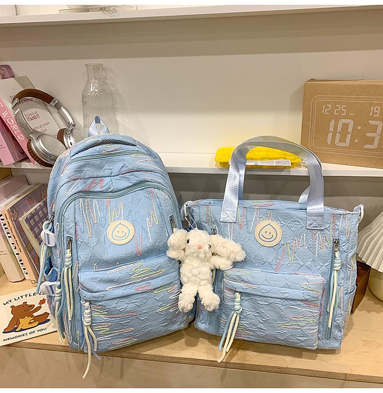 School Bag New High Value Ins Japanese Backpack Cute Casual Simple Large Capacity School Bag Versatile Commuter Make-up Bag