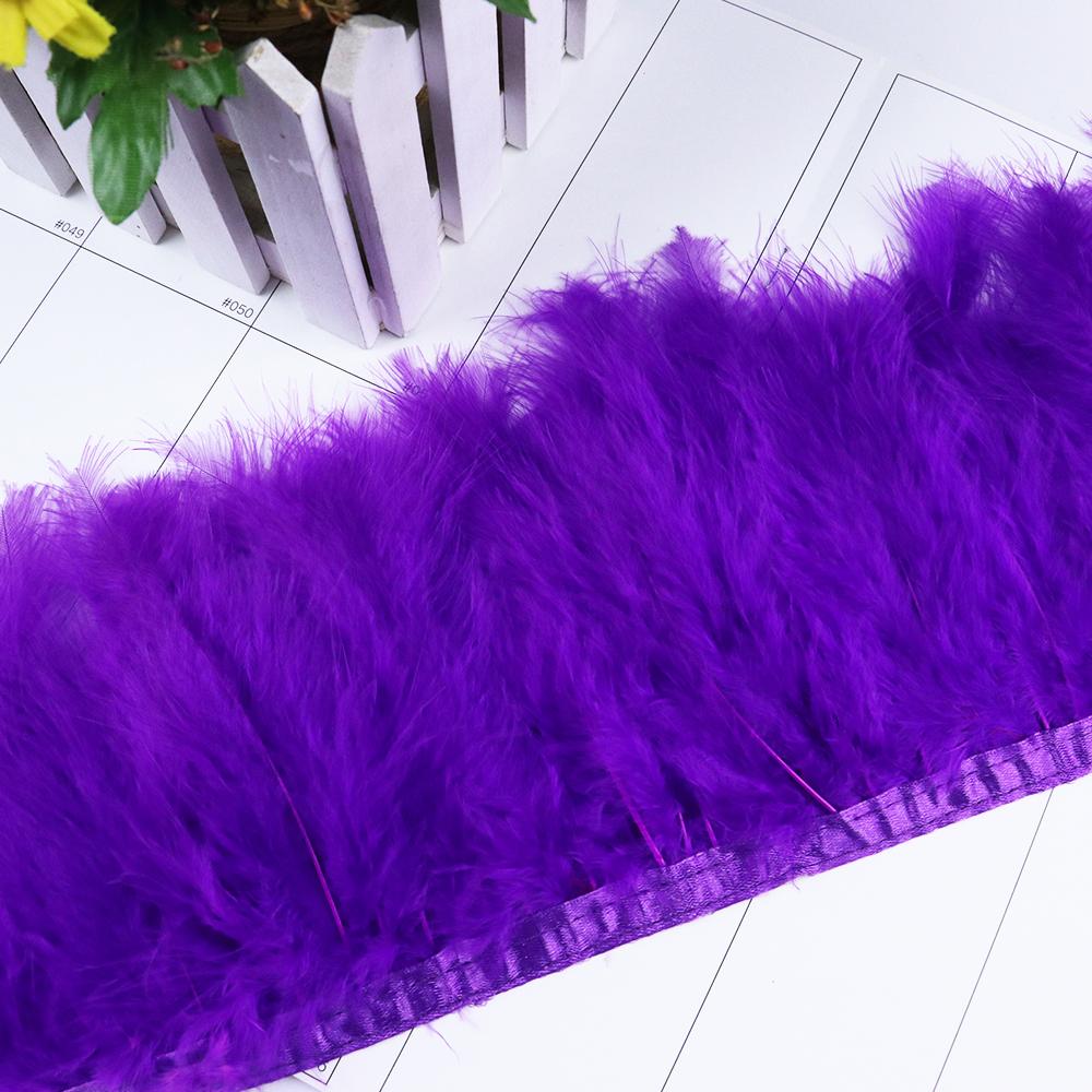 1Meter Colorful Turkey Marabou Feathers Trim Ribbon 10-15cm for Wedding Clothing Party Dress DecorationSewing Plumes