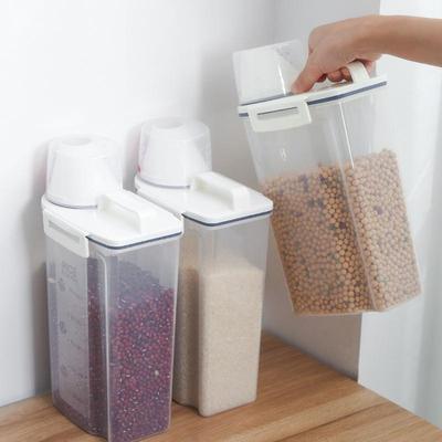 Versiegeltes Reisfass für den Haushalt, feuchtigkeitsbeständig, tragbar, insektensicher, transparente Getreideaufbewahrungsbox aus Kunststoff