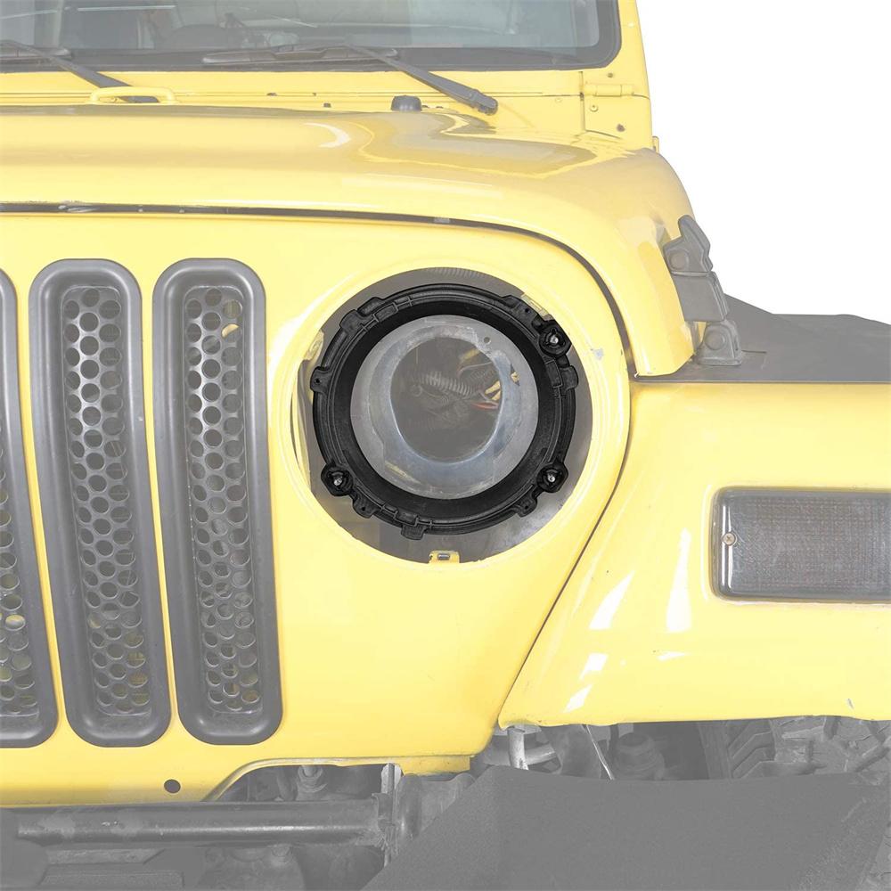 2 Pcs Black 7'' Headlight Mount Bracket Ring Fit For  Wrangler TJ 1997-2006