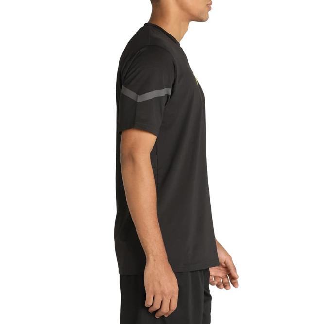 Puma Borussia Dortmund Logo Print Sport Round Neck Short Sleeve T-Shirt Unisex Tops Black 764297-02