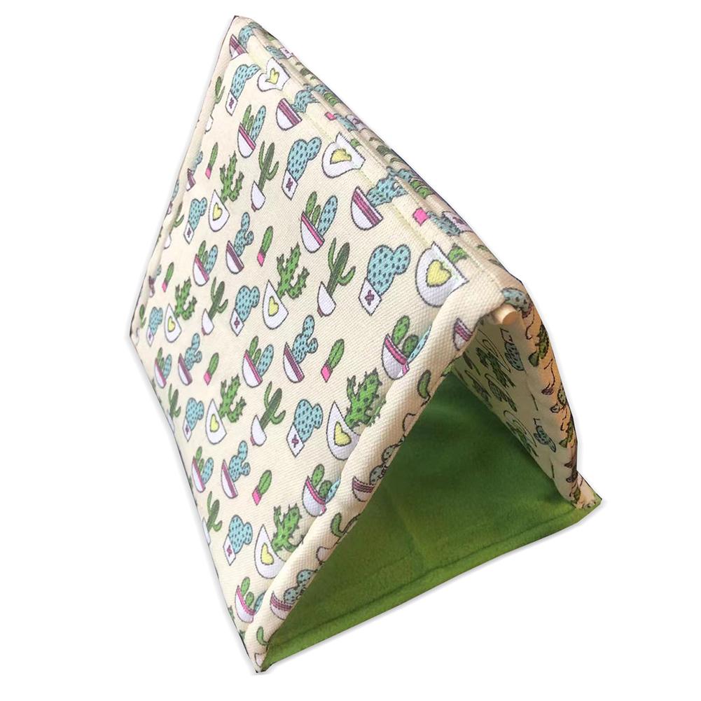 Mini Lizard Tent Cactus Pattern Detachable Machine Washable Soft Comfortable Warm Cotton Nest Hamster Sleeping Bed
