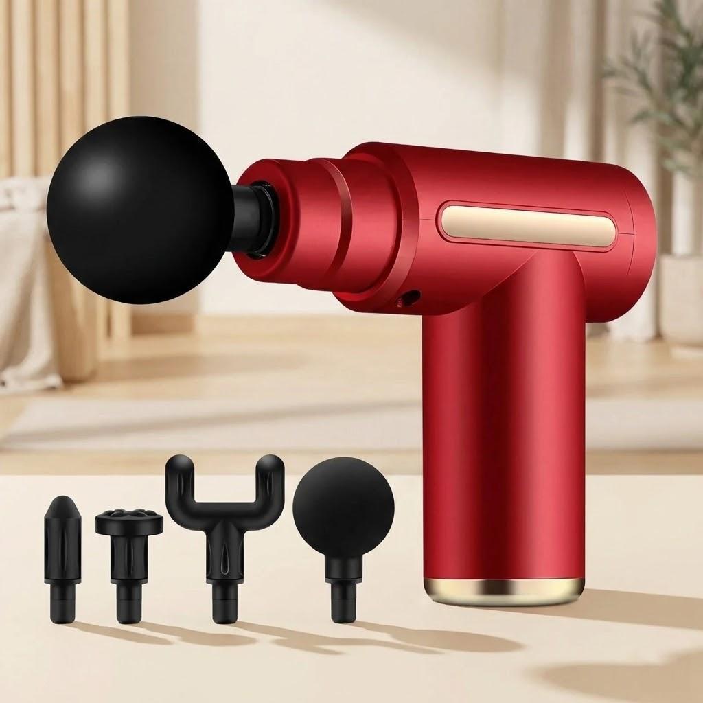 

Fascial Gun Muscle Massage Deep Tissue Handheld Percussion Massager for Body Back Neck Leg Pain Relief красный