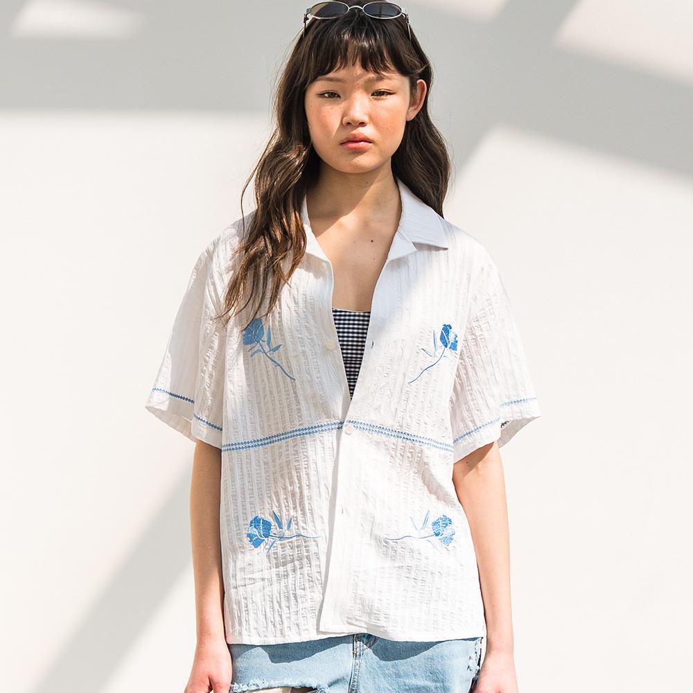 EDENIK Resort Flower Blouse_White
