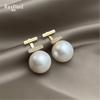 Two Wear~ Micro-set Zircon 925 Silver Needle Color Retaining Electroplated Large Pearl Earrings Earrings