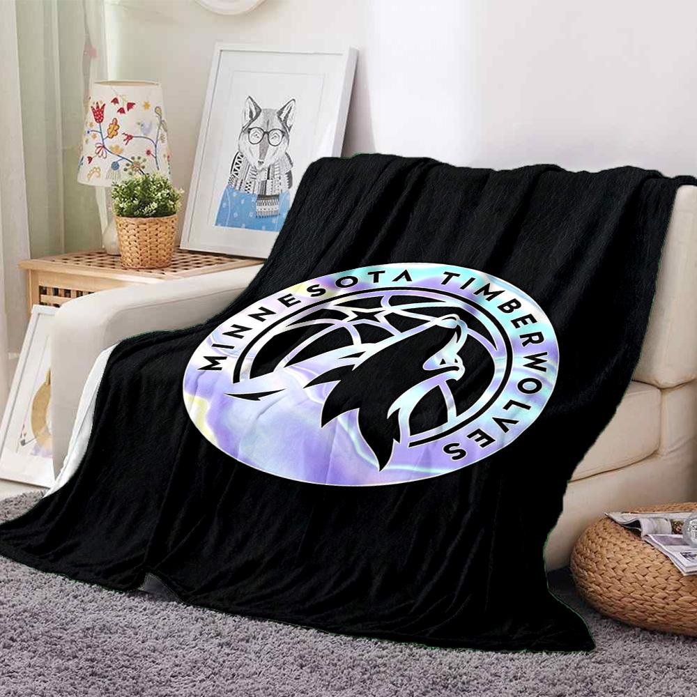 1Pc Minnesota Timberwolves Emblem Blanket Soft And Comfortable Casual Warm Camping Travel Christmas Halloween Xmas Gift M92444