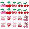 10Pcs 5 Styles Computerized Embroidery Polyester Self Adhesive Patches Stick On Patch Costume Accessories Appliques Cherry Mixed Color