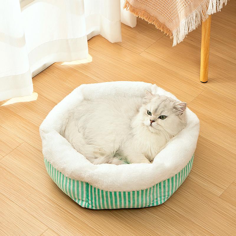 Supplies Cat Pet Dog Nest Striped Hexagonal Comfortable Soft Non Universal Slip