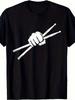 Sense Of Design-Men'S _Drumstick_ Graphic T-Shirt - Cotton Casual Crew Neck Tee, Black With White Drumstick