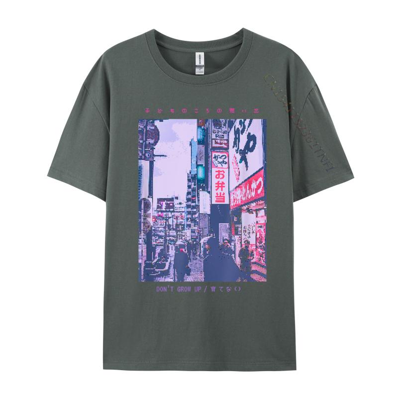 Japanese Retro Vibes Aesthetic Tokyo Fashion Tops Shirts Autumn Camisa Premium Cotton Unisex Tshirt Slim Fit