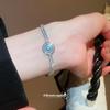 Elegant Geometric Zircon Mother-of-Pearl Flower Bracelet: Luxury Hand Jewelry for Women