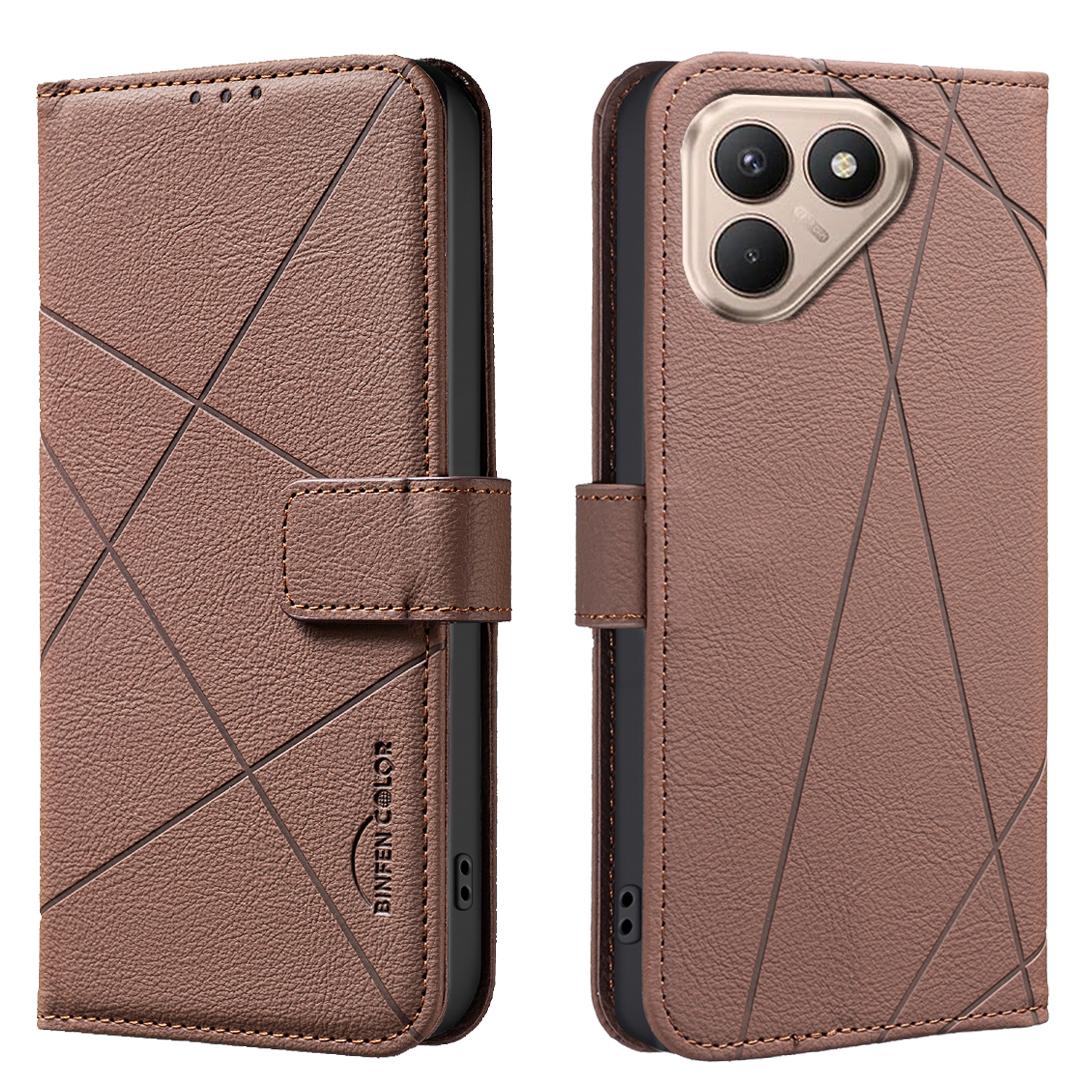 

Для чехла TECNO Pova 7 4G BINFEN COLOR BF35 Геометрический тисненый кожаный чехол для телефона Кошелек с RFID-блокировкой Подставка A